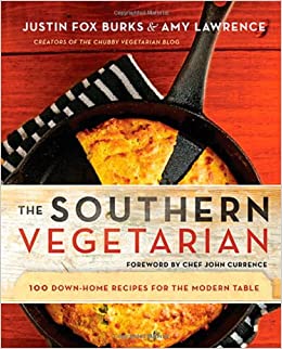 This is the cover of the cookbook The Southern Vegetarian by Amy Lawrence and Justin Fox Burks