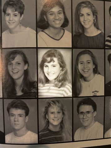 This image was taken from a 1991 Rhodes College yearbook. This is Amy Coney Barretts freshman picture.