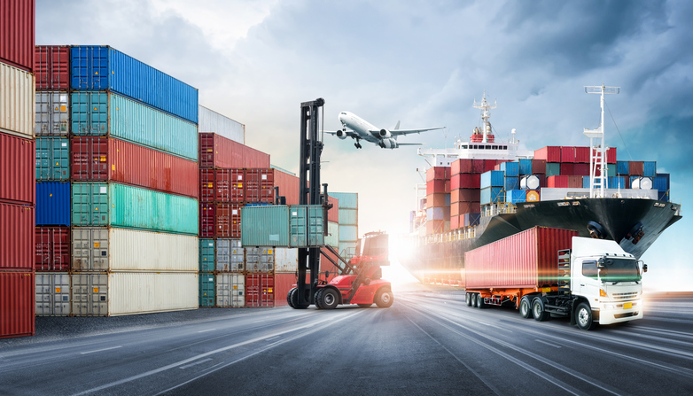 Business+logistics+and+transportation+concept+of+containers+cargo+freight+ship+and+cargo+plane+in+shipyard+at+dramatic+blue+sky%2C+logistic+import+export+and+transport+industry+background